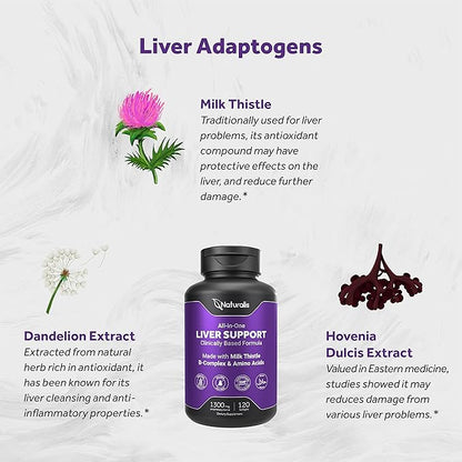 Naturalis Silymarin Milk Thistle 1300mg Enhanced 13-in-1 Liver 120 Liver