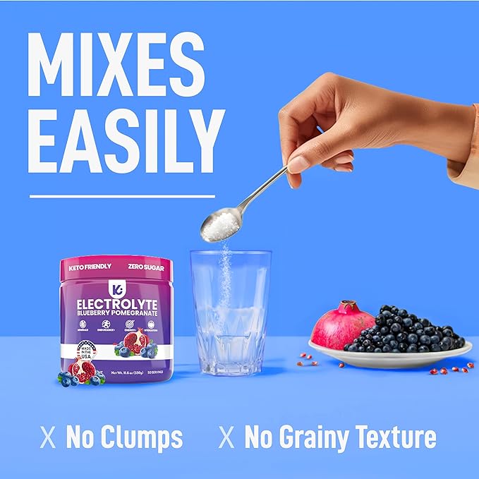 Keppi Keto Electrolytes Powder No Sugar - Sugar Free Electrolytes - Made in USA - Advanced Hydration, Performance & Recovery - Delicious Blueberry Pomegranate Flavor - Mixes Easily No Clumps