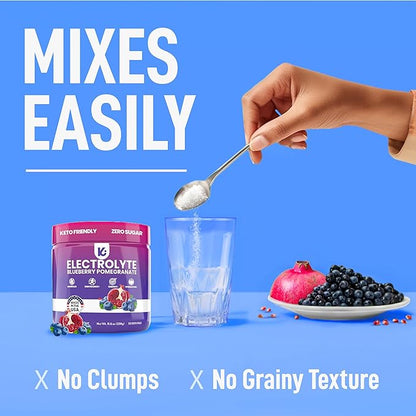 Keppi Keto Electrolytes Powder No Sugar - Sugar Free Electrolytes - Made in USA - Advanced Hydration, Performance & Recovery - Delicious Blueberry Pomegranate Flavor - Mixes Easily No Clumps
