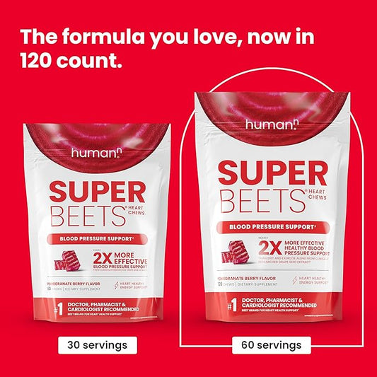 humanN SuperBeets Heart Chews 120 Count