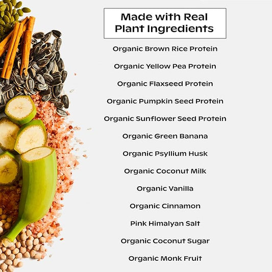 wholier Organic Plant Protein + Prebiotics. 21g of 5g of