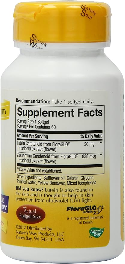 Nature's Way Lutein, Supports Eye Health*, 60 Soft
