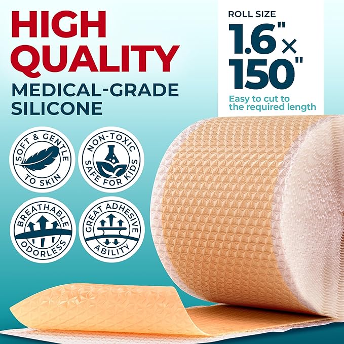 Medical Grade Silicone Scar Tape 1.6”x150” -