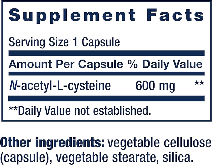 Life Extension N-Acetyl-L-Cysteine (NAC) & Glycine 1000 mg, 100 capsules