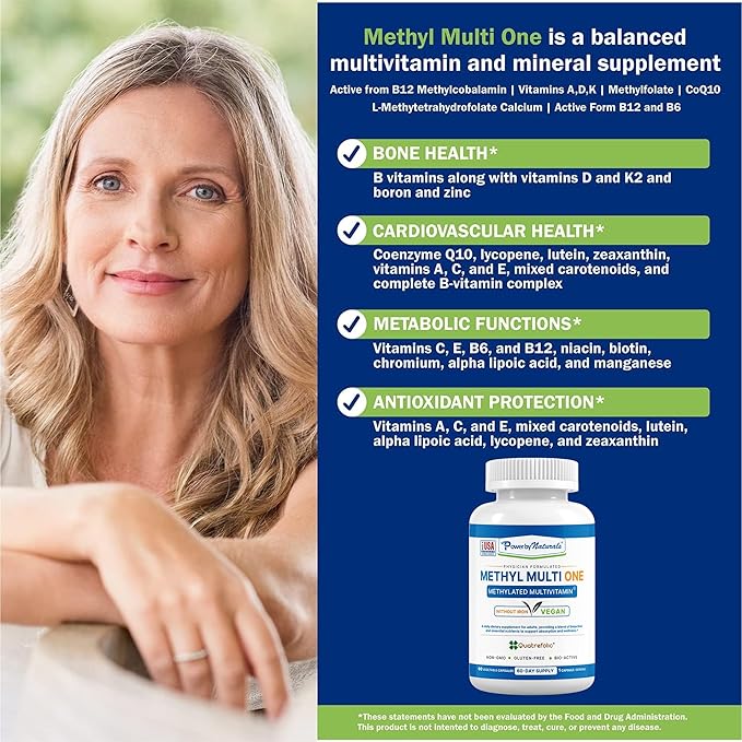 Power By Naturals Methyl Multi One B12 for 60 Capsules, 2 Month