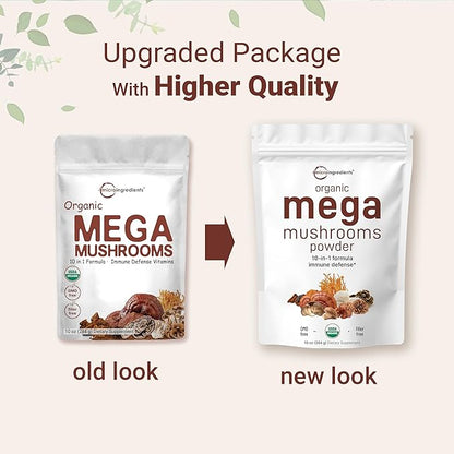 Micro Ingredients Organic Mega Mushroom 10 1 Complex 10 Ounce (284 Days