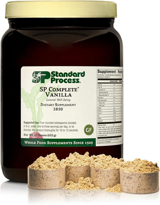 Standard Process SP Complete - Whole-Food Nutrition for Immune & Liver Function - Protein Source with Antioxidant Activity - Post-Workout Muscle Support - Gluten-Free & Non-Soy - Vanilla, 23 oz