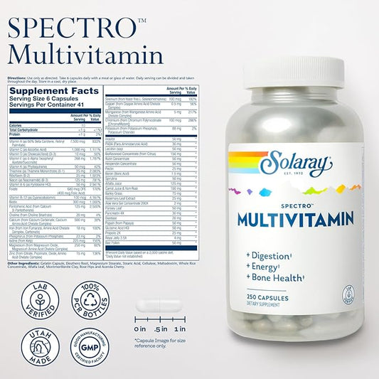 SOLARAY Spectro Multivitamin with Iron (41 Serv, 250 CT)