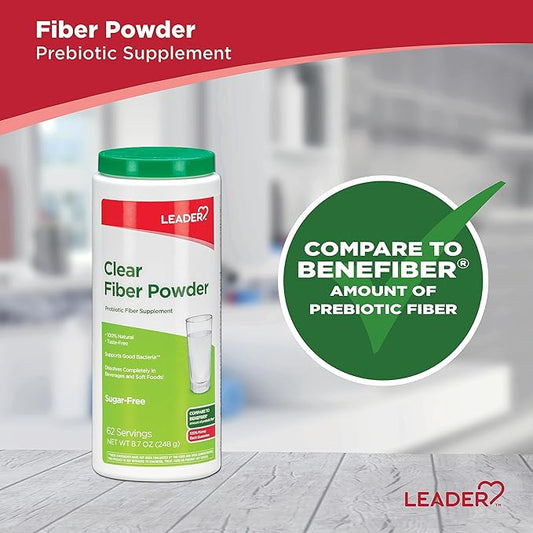 Leader Prebiotic Fiber Supplement Powder 100% Natural 62 Servings (8.7 OZ), 4