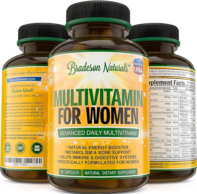Women's Multivitamin Supplement. Vitamins A C USA,60 Caps