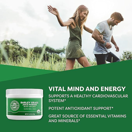 Vimergy Barley Grass Juice Powder – Clean Superfood Formula – Promotes Cardiovascular Health* – Organic, Vegan & Gluten-Free – Trial Size 125g