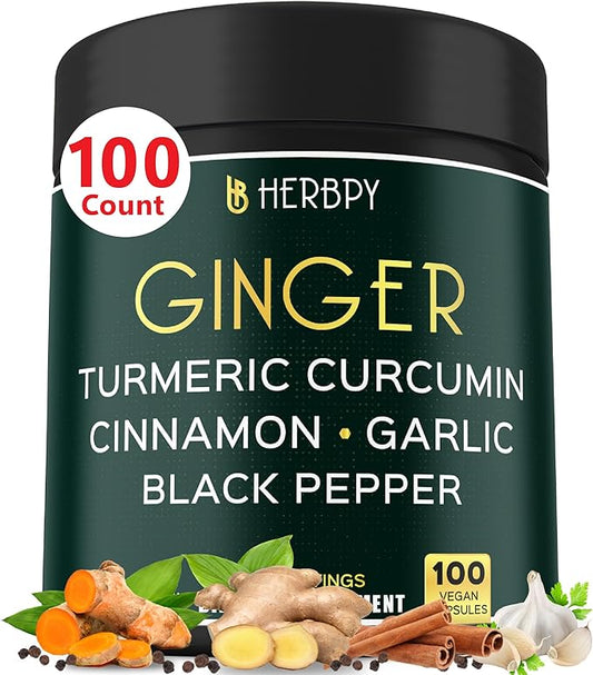 5in1 Ginger Supplement 7550mg with Ceylon 100 Vegan