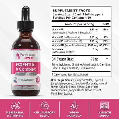 Essential B Complex B12 (2oz (2oz / 60ml Bottle) 60-Day Supply