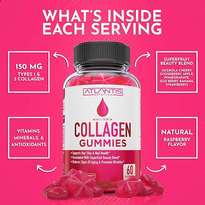 Collagen Gummies For Women 1 & 3, Vitamins 60 Collagen