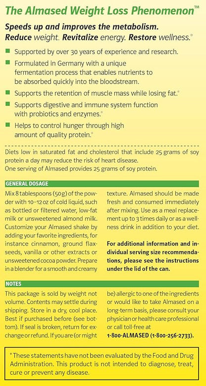 Almased Meal Replacement Shake 17.6 oz (5 Pack)