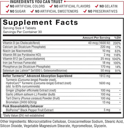 FORCE FACTOR Better Turmeric Curcumin 1600mg 120 Tablets