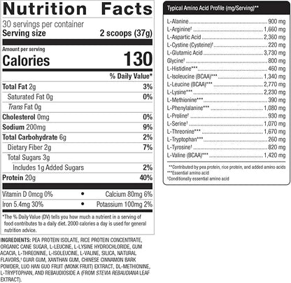 Metagenics Perfect Protein Pea & Rice 20 g 30 Servings