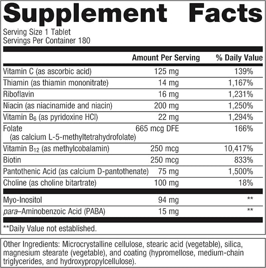 Metagenics B Vitamin Complex - Energy Support & Healthy Stress Response* - with Vitamin B6 & B12 - Vegetarian & Gluten-Free - 180 Count