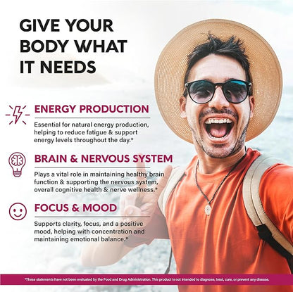 USDA Organic Vitamin B12 Sublingual Drops - 5000 mcg Liquid Vegan Methylcobalamin for Women & Men - Energy Boost, Focus & Mood, Brain Health Support - Maximize Absorption - 2 Month Supply, 2 fl oz