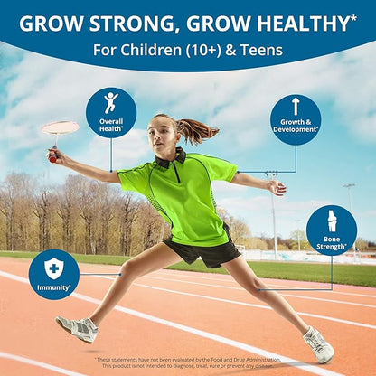 Grow Power - Height Pills K2, Vitamin D3 - 10+ Height 60 Growth