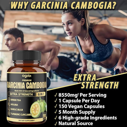 Premium Garcinia Cambogia 20:1 Extract Capsules 8550 mg 1 Pack 150 Caps 5 Months