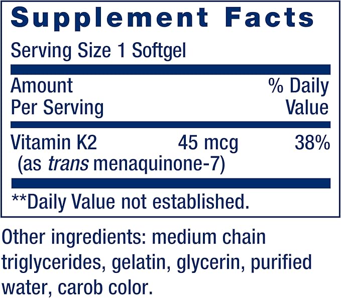 Life Extension Low Dose Vitamin K2 90 Softgels