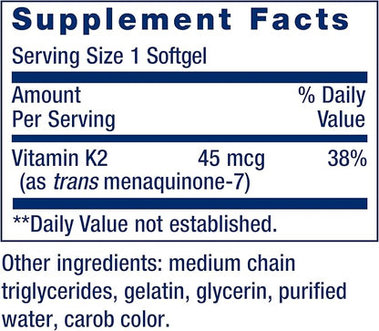 Life Extension Low Dose Vitamin K2 90 Softgels