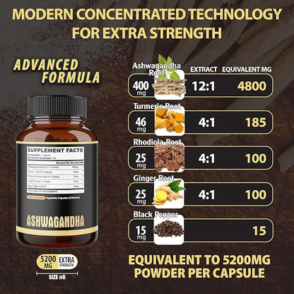 5in1 Premium Ashwagandha Capsules 180 Caps 6 Months