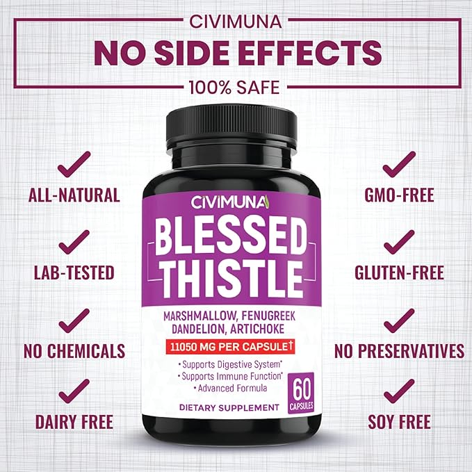 (2 Packs) Organic Blessed Thistle Capsules 11050mg 4 Months