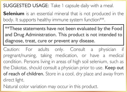 Coco March Selenium - Essential Mineral for Thyroid Health -200 mcg- 3 Month Supply -Gluten Free, Soy Free, Dairy Free, GMO Free, Vegan - 90 Capsules