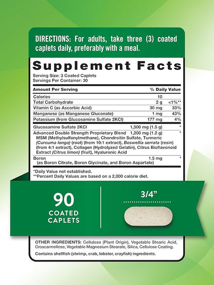 Nature's Truth Glucosamine Chondroitin MSM Complex 90 Caplets