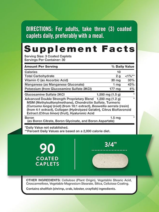 Nature's Truth Glucosamine Chondroitin MSM Complex 90 Caplets