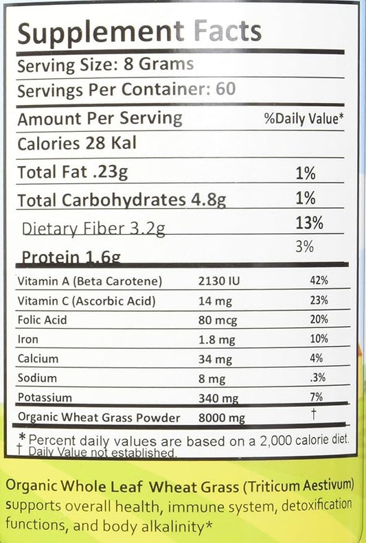 Raw Organic Gluten Free Vegan Wheat Grass, 17 Ounce