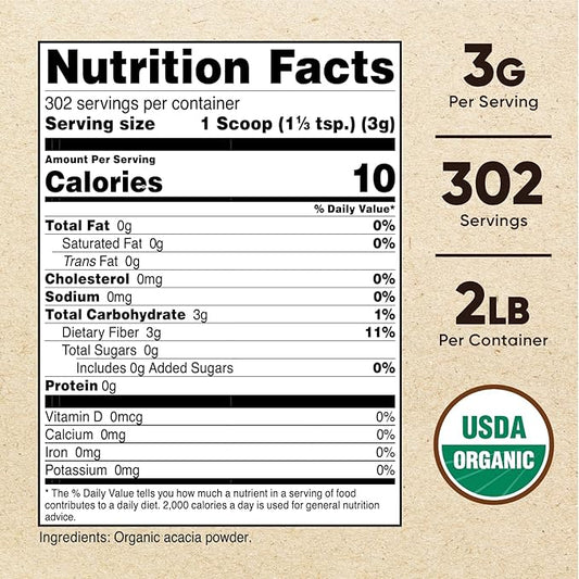 Nutricost Organic Acacia Fiber Powder (2 LB)