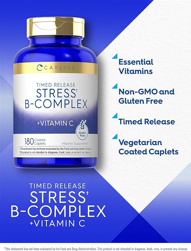 Carlyle Stress B-Complex Vitamin Supplement 180 Caplets