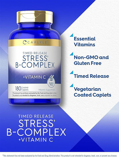 Carlyle Stress B-Complex Vitamin Supplement 180 Caplets