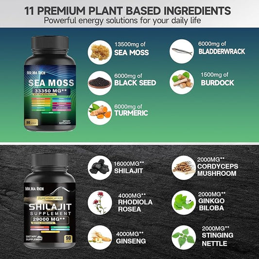 Sea Moss and shilajit Bundle 90 * 2 Count