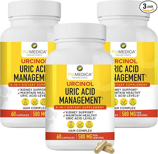Urcinol Uric Acid Supplement for Joint Support 60ct (Pack 3) -