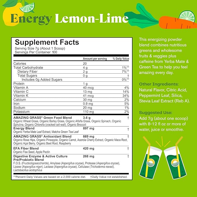 Amazing Grass Green Superfood Energy: Greens 100 Servings