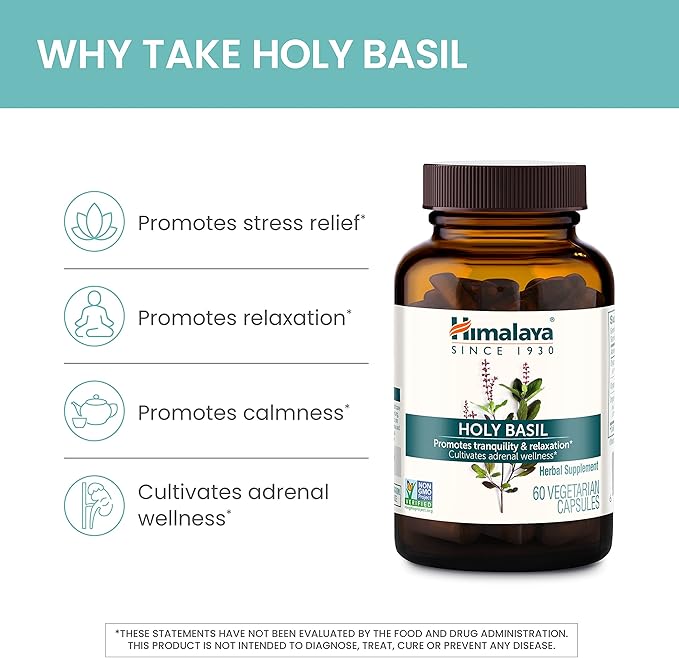 Himalaya Holy Basil Tulsi Herbal Supplement, 720 mg, 60 Capsules, 2 Pack