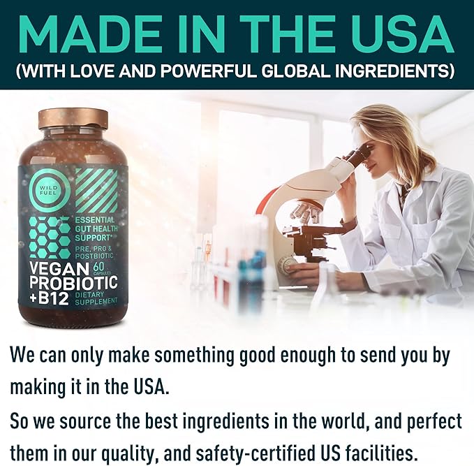 Vegan Probiotic Plus B12-22 Billion CFU B12 with 60 Gluten-Free