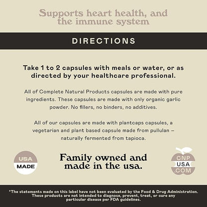 Complete Natural Products Organic Garlic Capsules 520mg Capsules 100 Count