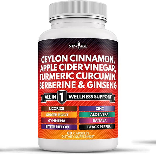 Ceylon Cinnamon 3000mg Turmeric 3000mg Apple 3000mg Ginseng 2000mg Aloe 2000mg Berberine 1200mg Plus 60 Count