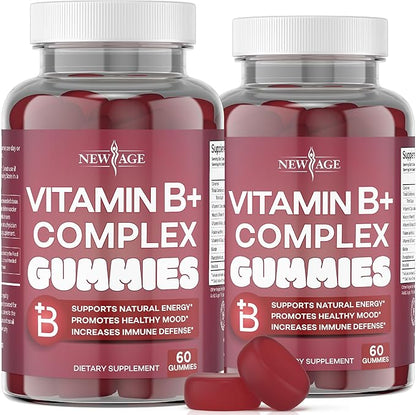 NEW AGE Vitamin B Complex Gummies B3, B5, B5, B6, B6, B7, B7, B9 B9 & B12 – (120 Count 2))