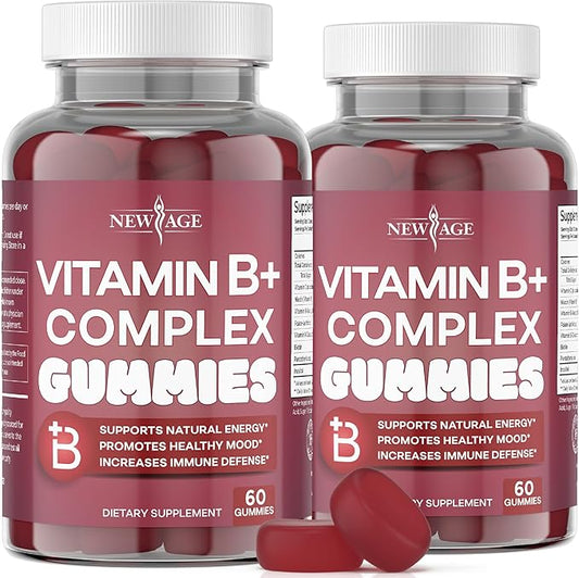 NEW AGE Vitamin B Complex Gummies B3, B5, B5, B6, B6, B7, B7, B9 B9 & B12 – (120 Count 2))