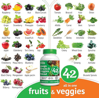 Botanic Choice Mega Fruits and Veggies Blend 42 Fruit 60 Capsules