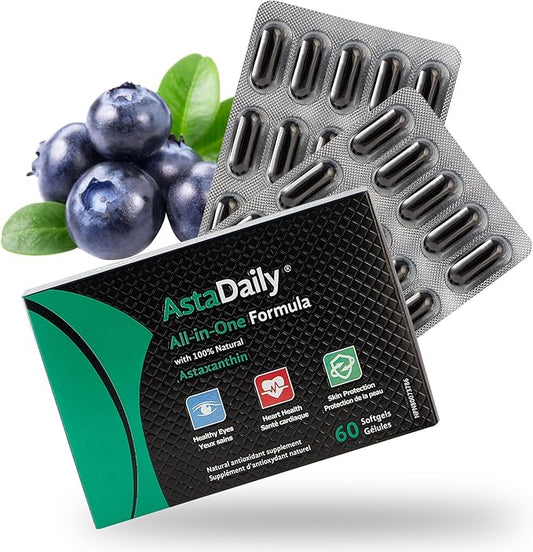 Astaxanthin Supplements, Astaxanthin 6mg with Lutein 3 Resveratrol 60 Softgel