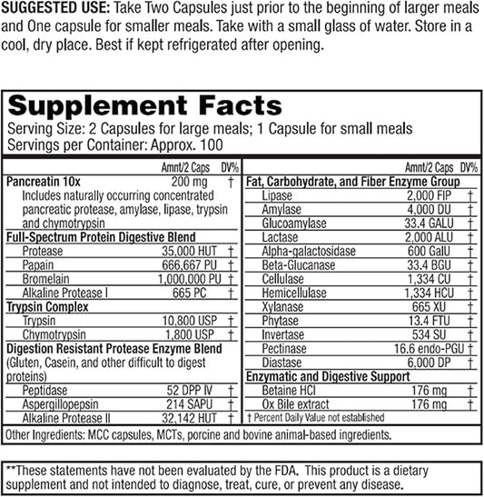 Dr Tennant's - Digestive Enzymes Formula 2x DPP-IV 200 Count