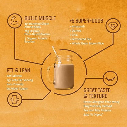 Vegan Organic Protein Powder Plant-based 5 Superfood 30 Servings