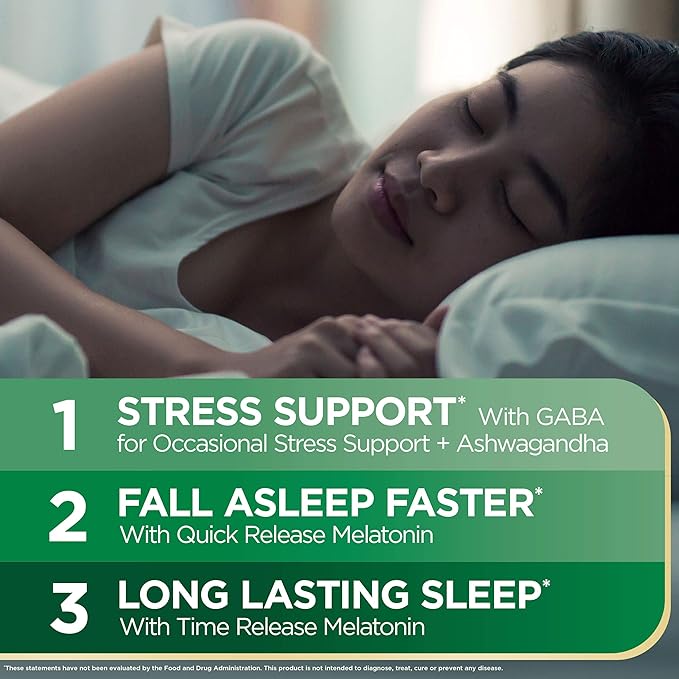 Nature's Bounty Stress Support Melatonin by Sleep3, 10mg, 10mg, Tri-Layered 56 Count